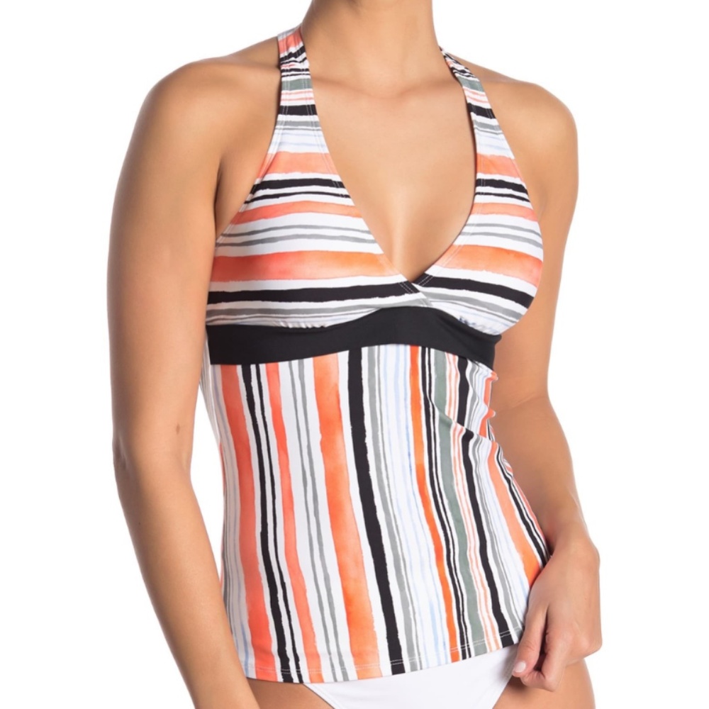 NEXT Earth Stripe Racerback Tankini, Size Small